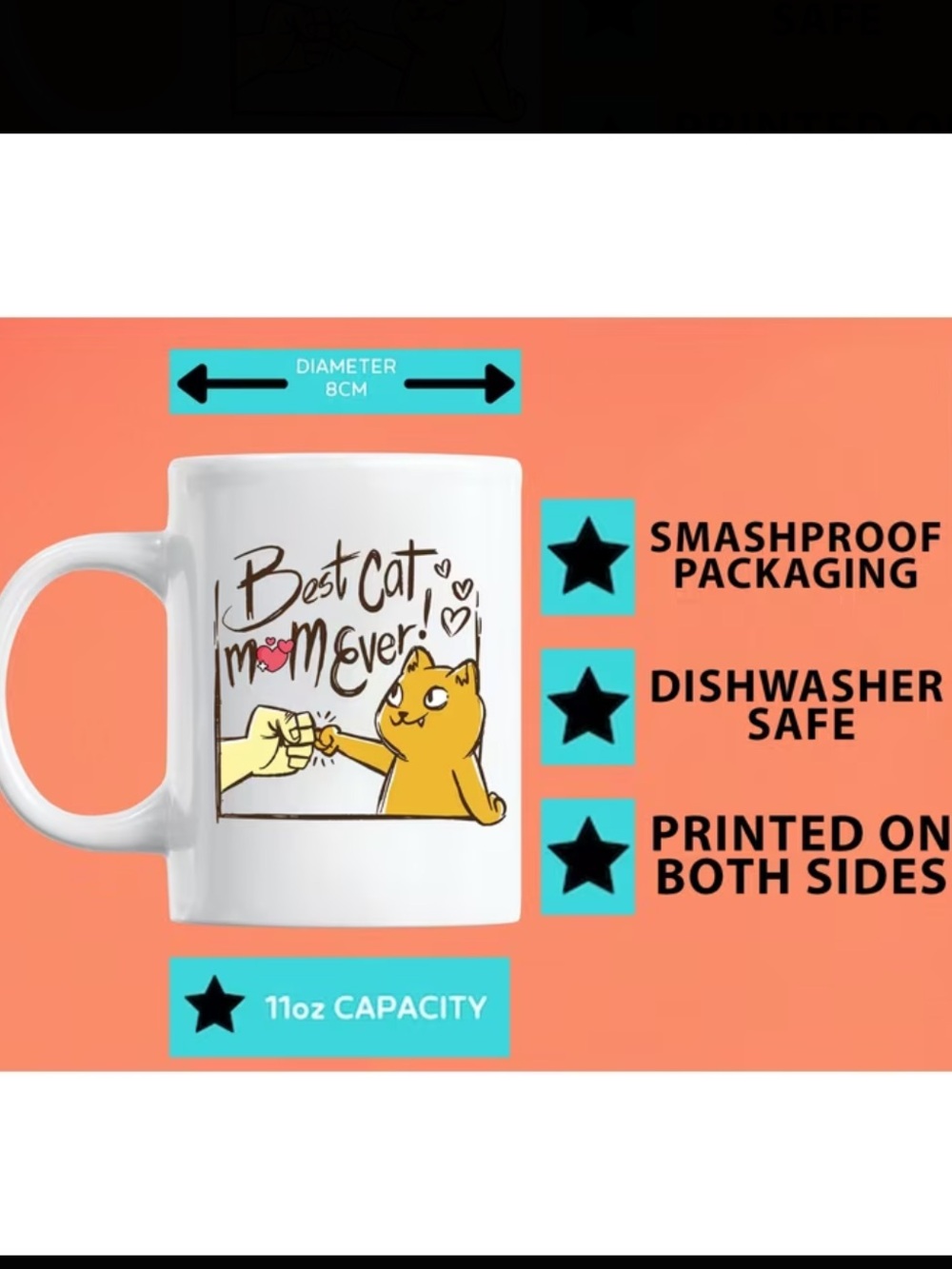 “Best Cat Mom Ever' Mug - Picture 7 of 7
